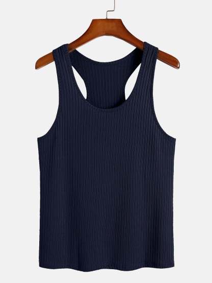 Basic Slim Ribbed Racer Back Tank-Mitchell Shoes