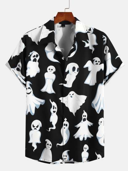 Cute Ghost Print Shirt-Mitchell Shoes