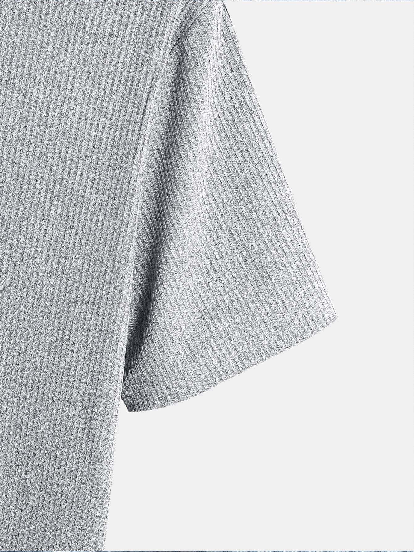 Muscle Fit Arc Hem Textured T-Shirt-Mitchell Shoes