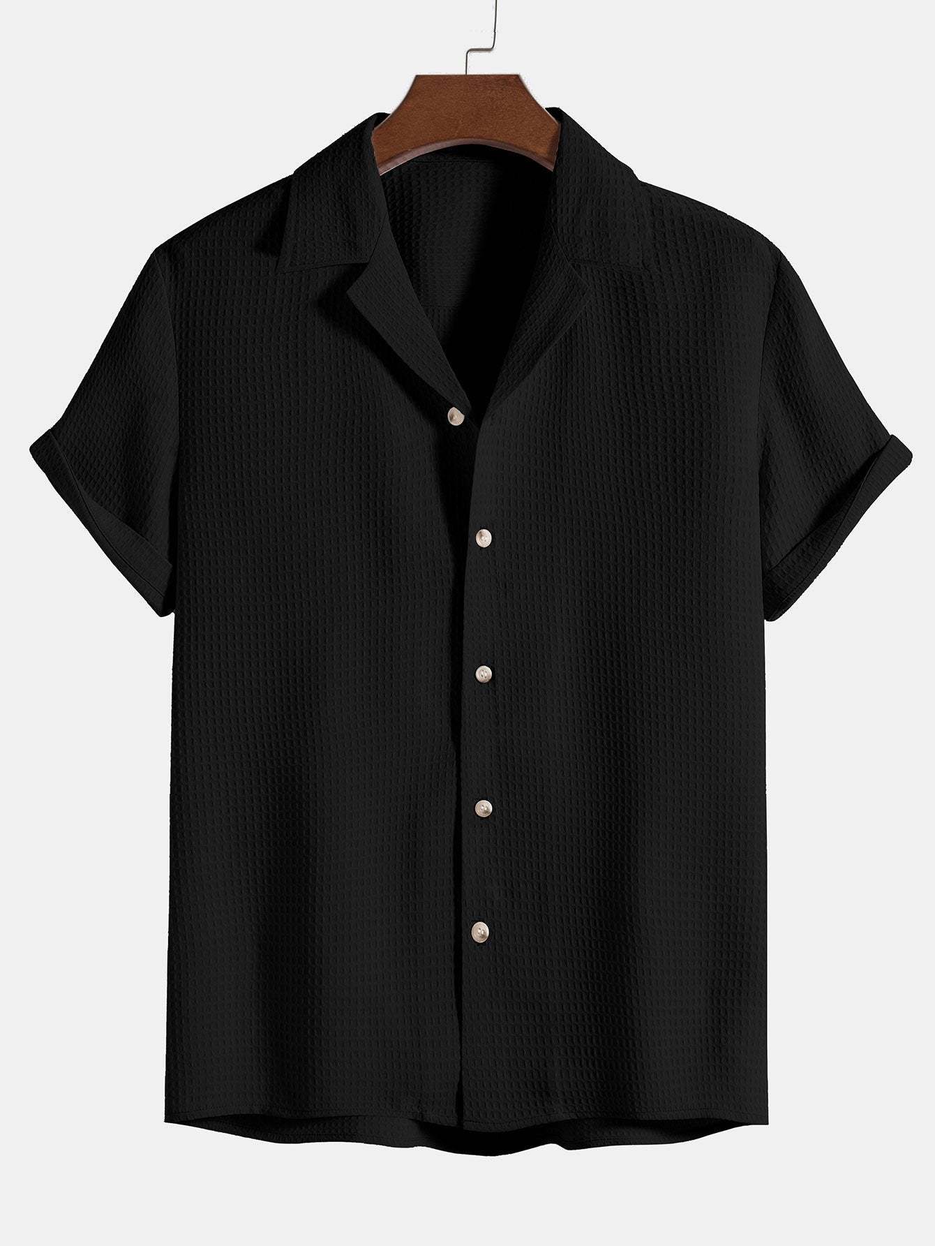 Waffle Revere Collar Shirt-Mitchell Shoes