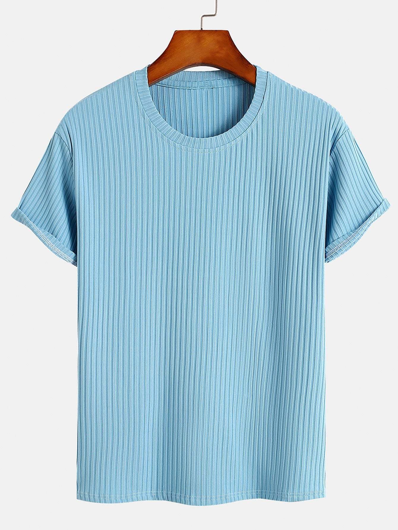 Basic Slim Fit Ribbed T-Shirt-Mitchell Shoes