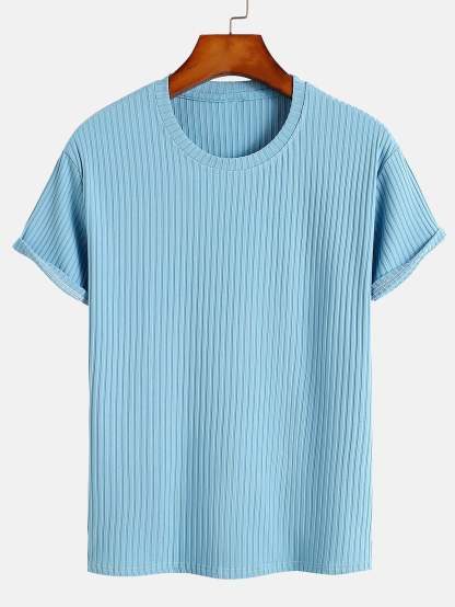 Basic Slim Fit Ribbed T-Shirt-Mitchell Shoes