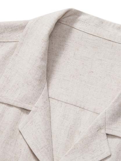 Linen Rayon Blend Cuban Shirt-Mitchell Shoes
