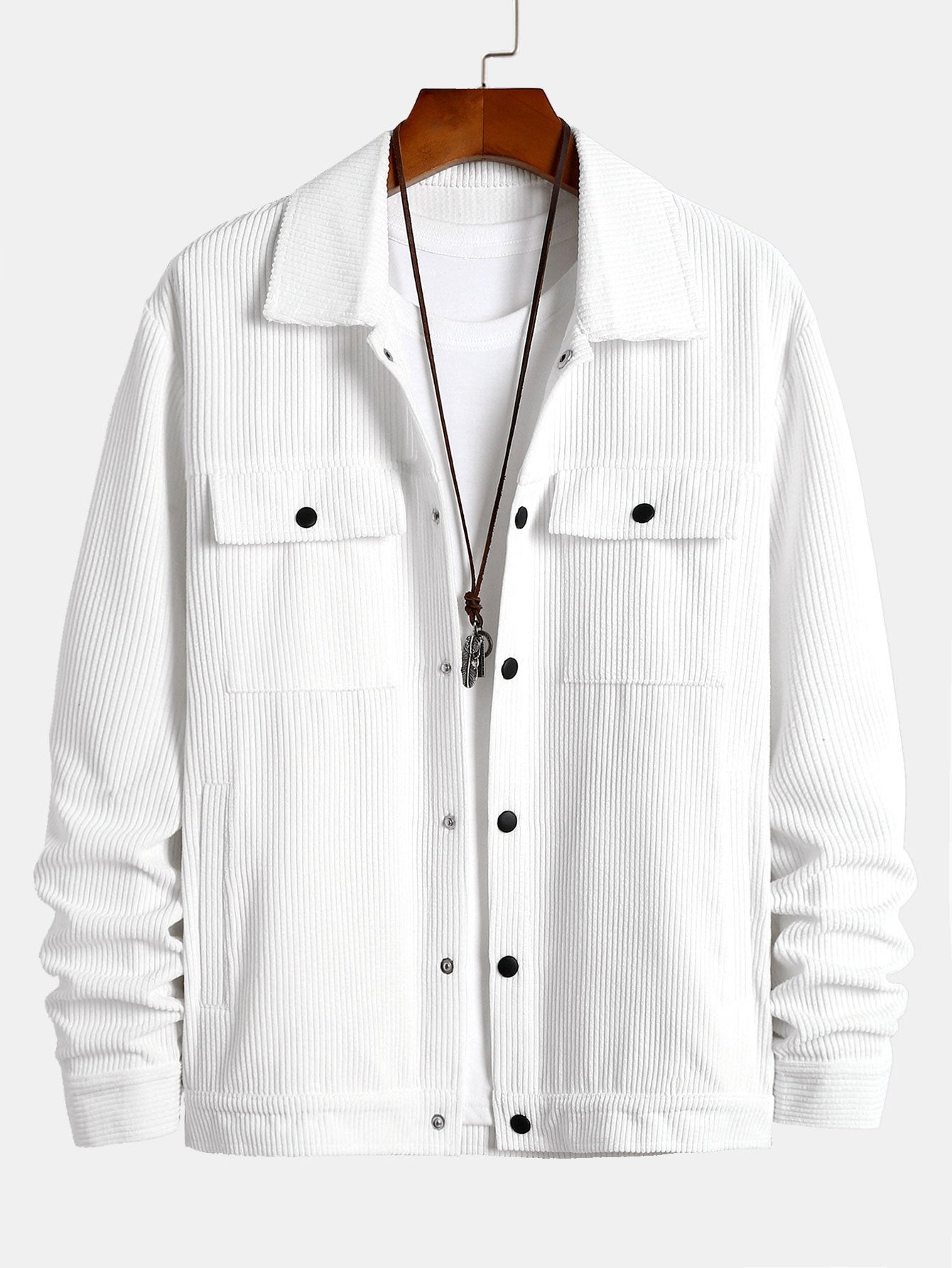 Corduroy Jacket With Pockets-Mitchell Shoes