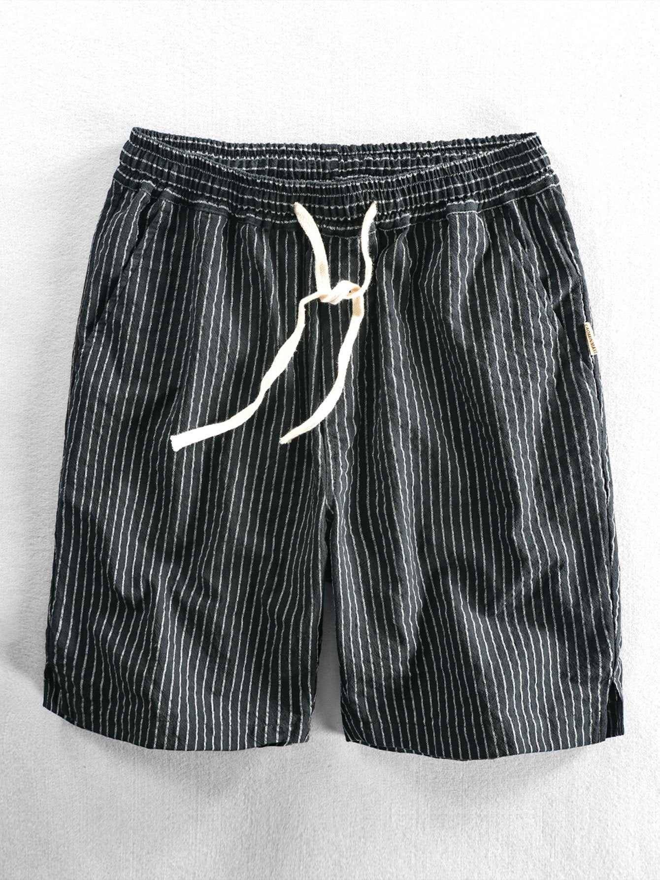 Cotton Drawstring Striped Shorts-Mitchell Shoes