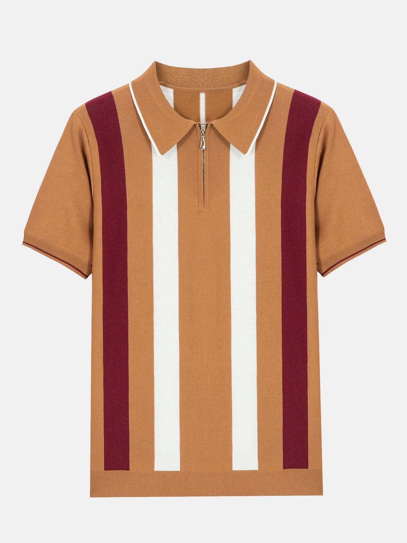 Striped Zip Sweater Polo-Mitchell Shoes