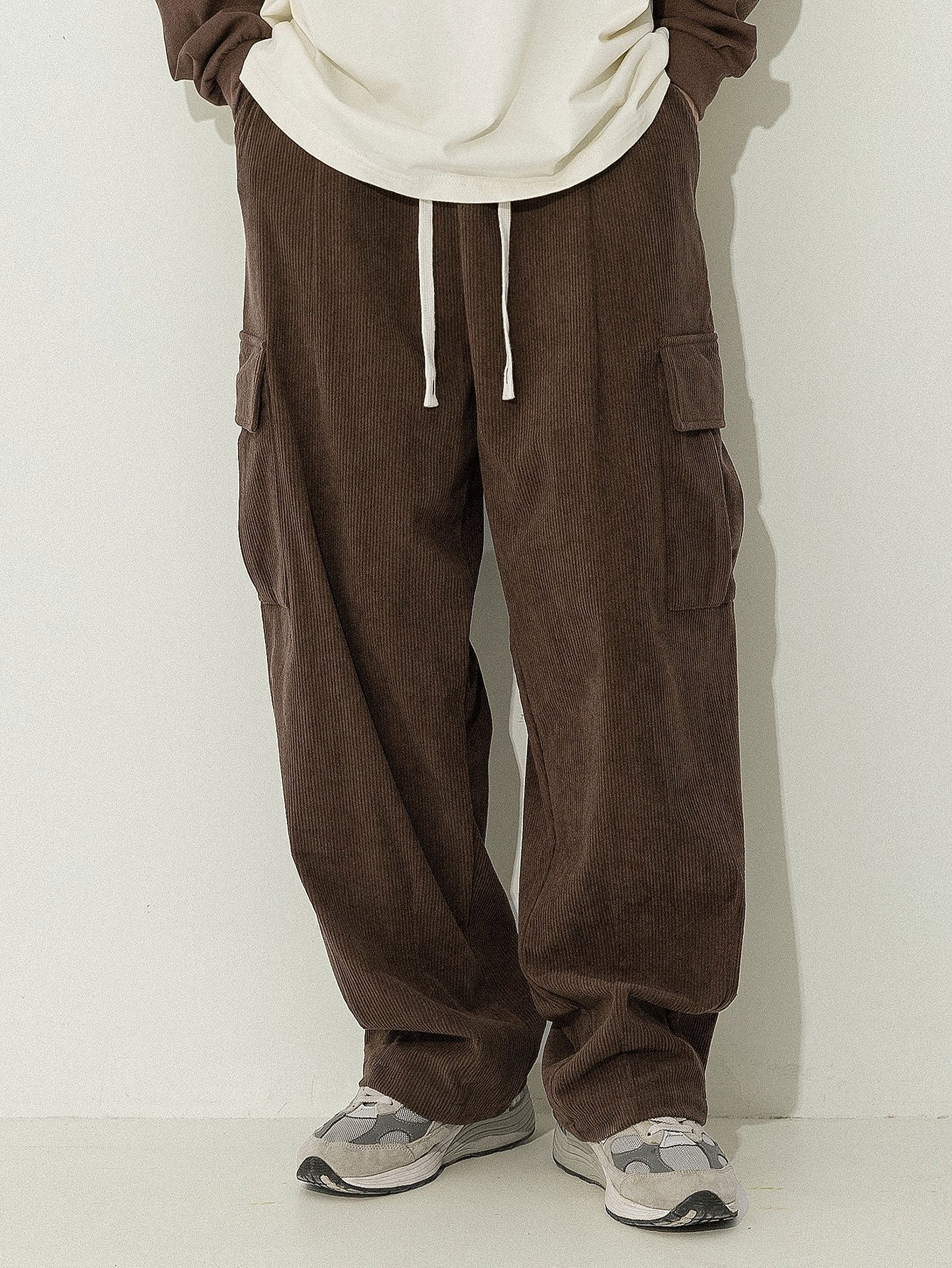 Loose Fit Corduroy Cargo Pants-Mitchell Shoes