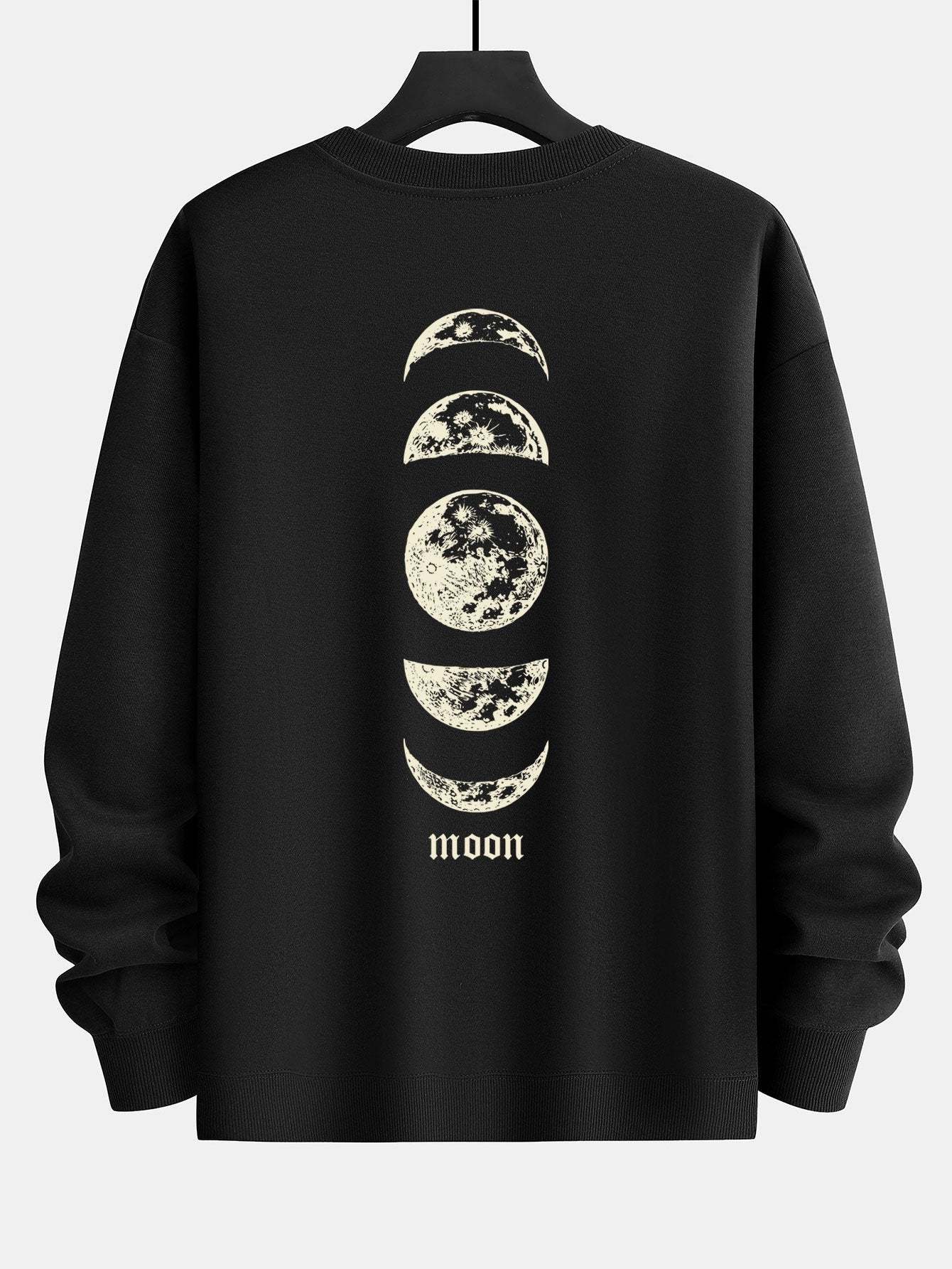 Moon Back Print Relax Fit Sweatshirt-Mitchell Shoes