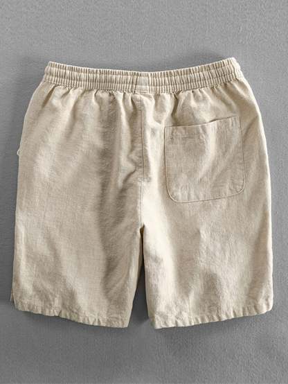 Linen Cotton Blend Drawstring Shorts-Mitchell Shoes