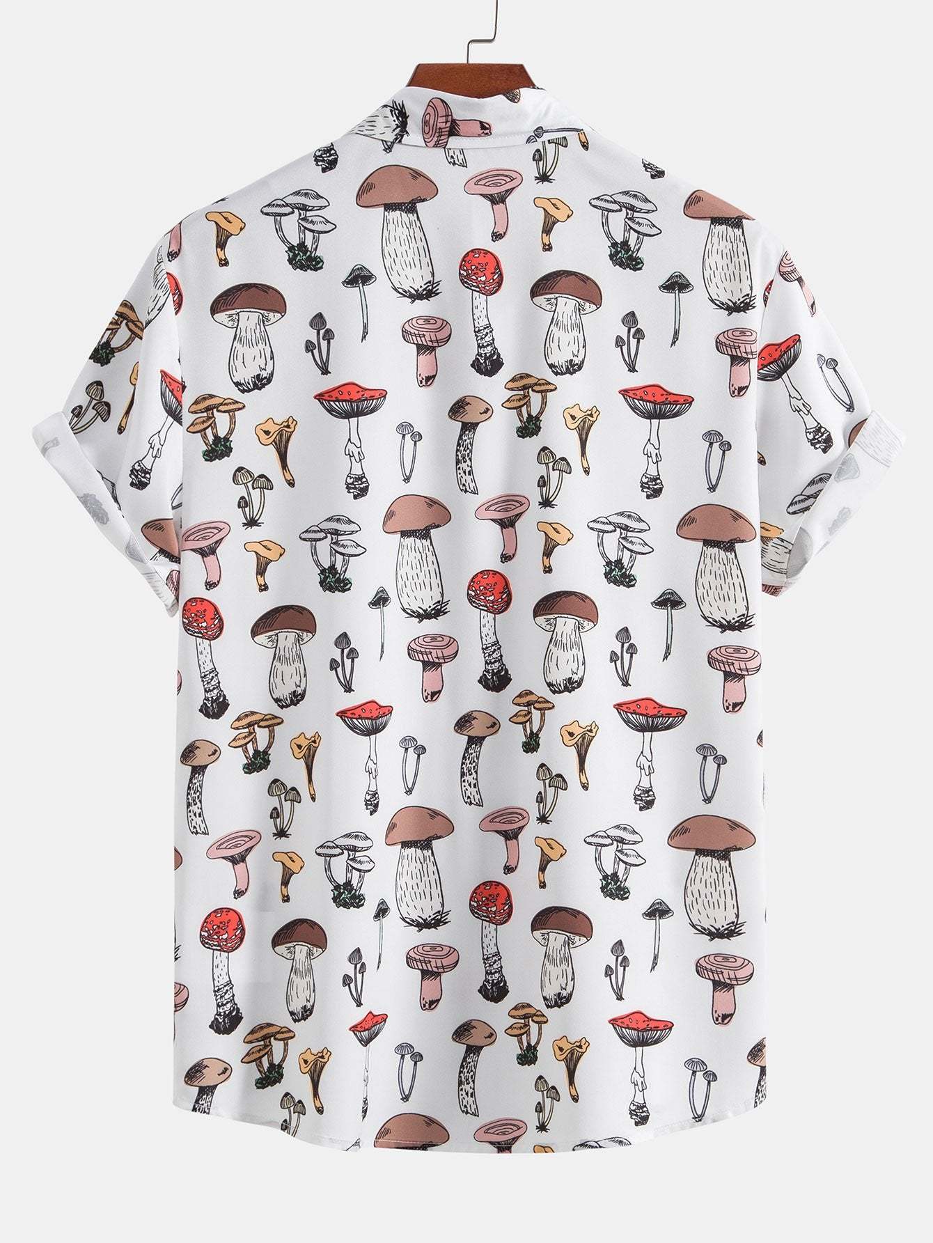 Mushroom Print Button Up Shirt-Mitchell Shoes