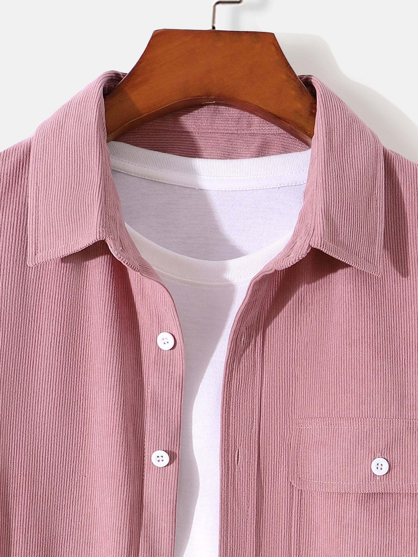 Long Sleeve Flap Pocket Corduroy Shirt-Mitchell Shoes