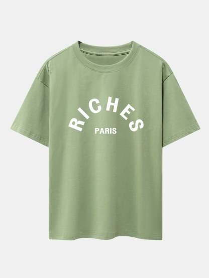 Riches Paris Print Oversize T-Shirt-Mitchell Shoes