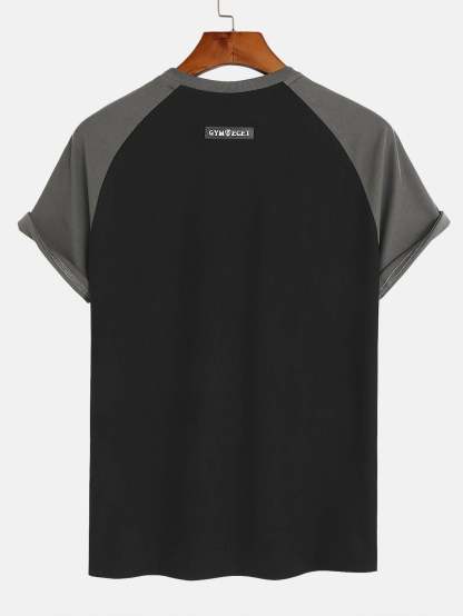 Muscle Fit Paneled Textured T-Shirt-Mitchell Shoes