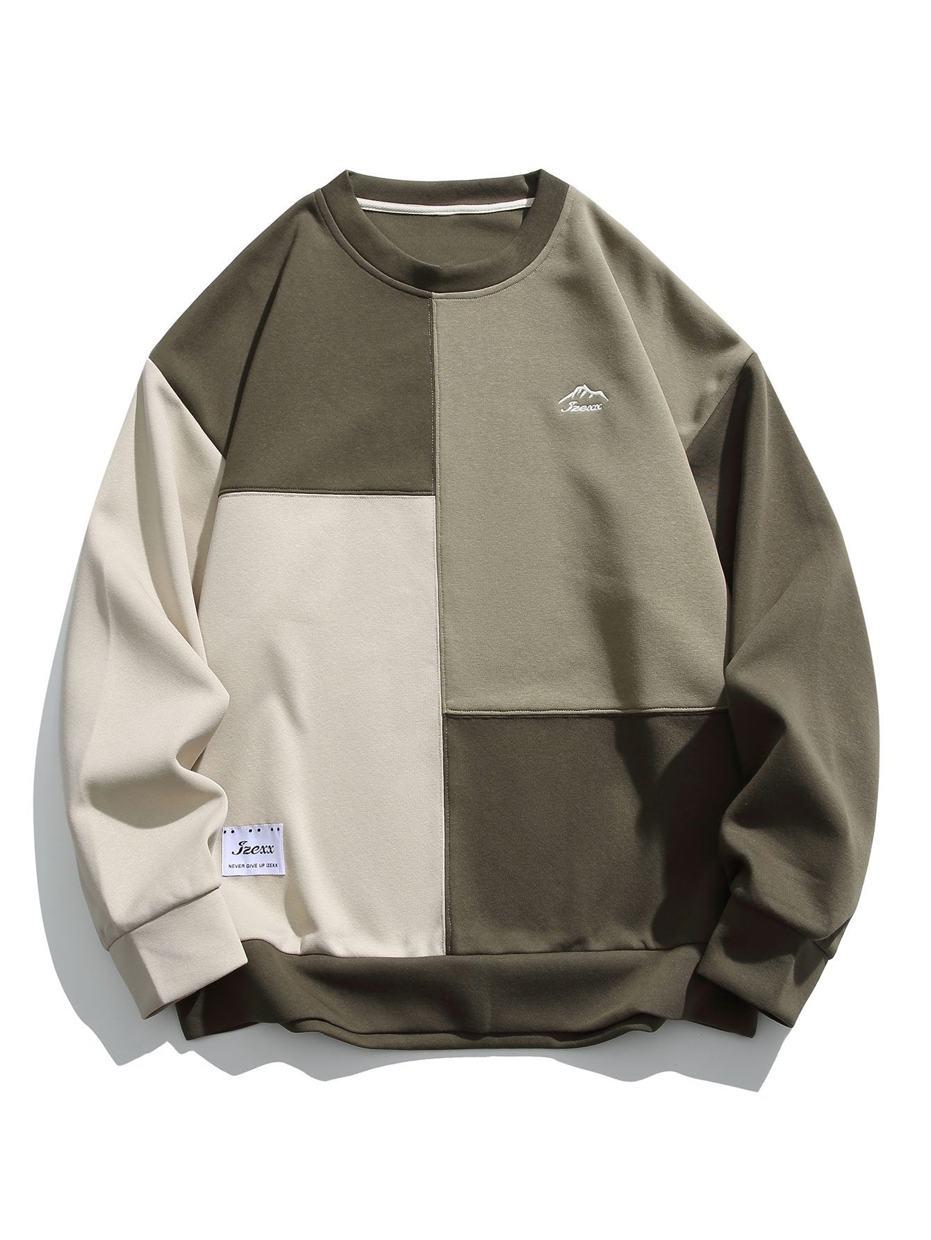 Oversize Color Block Crewneck Sweatshirt-Mitchell Shoes