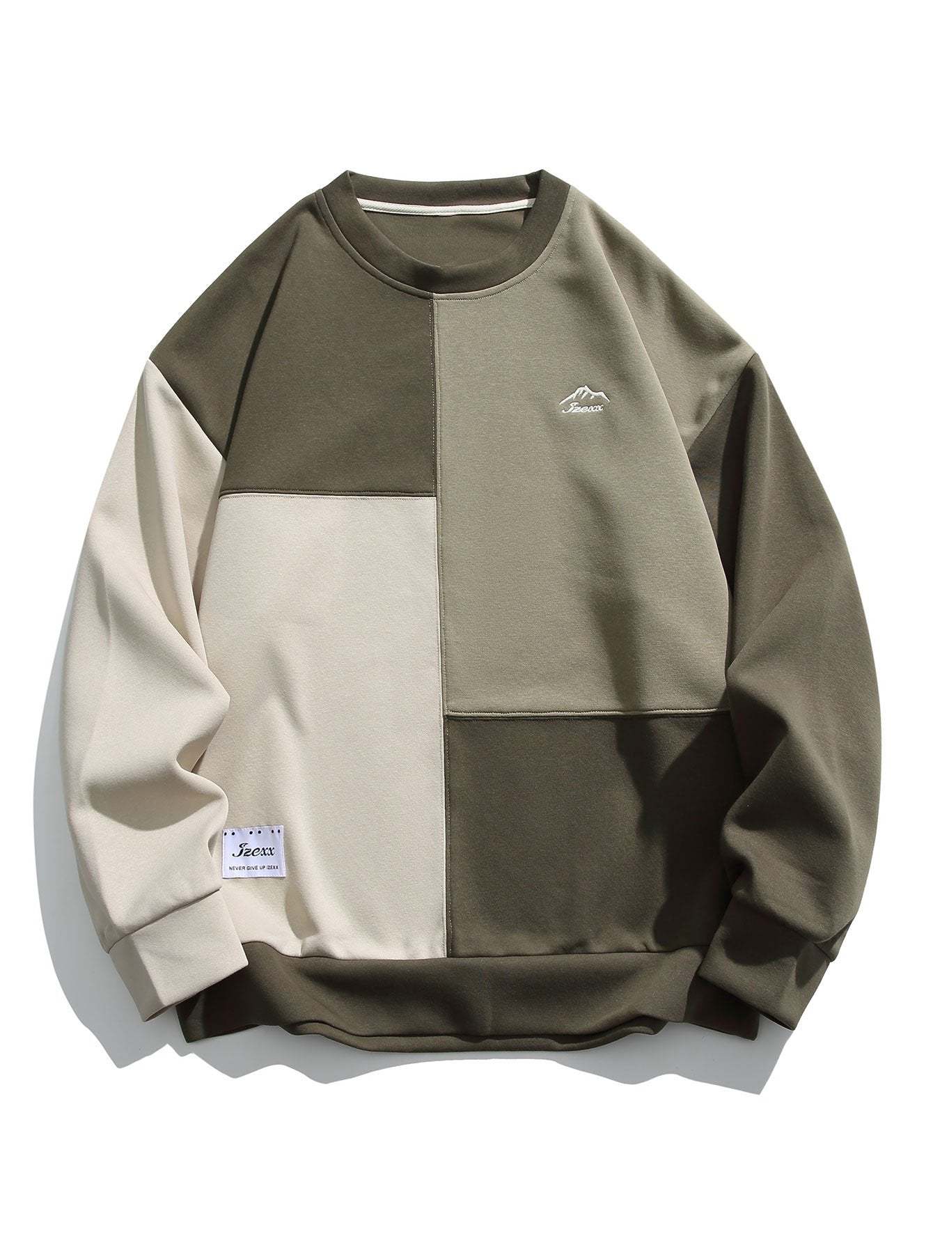 Oversize Color Block Crewneck Sweatshirt-Mitchell Shoes
