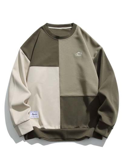 Oversize Color Block Crewneck Sweatshirt-Mitchell Shoes