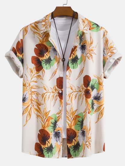 Tropical Print Button Up Shirt & Shorts-Mitchell Shoes
