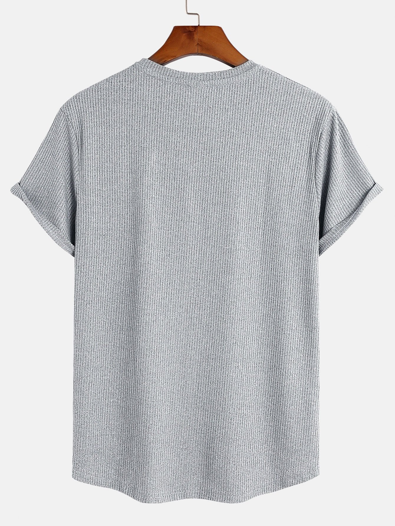 Muscle Fit Arc Hem Textured T-Shirt-Mitchell Shoes