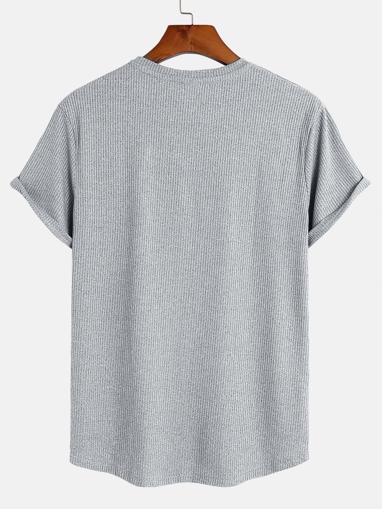 Muscle Fit Arc Hem Textured T-Shirt-Mitchell Shoes