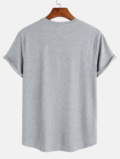 Muscle Fit Arc Hem Textured T-Shirt-Mitchell Shoes
