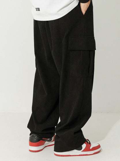 Loose Fit Corduroy Cargo Pants-Mitchell Shoes