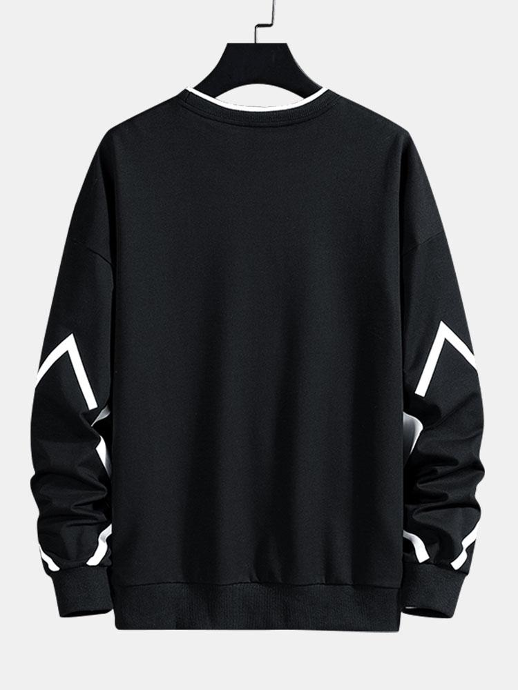Geometric Print Crew Neck Sweatshirt-Mitchell Shoes