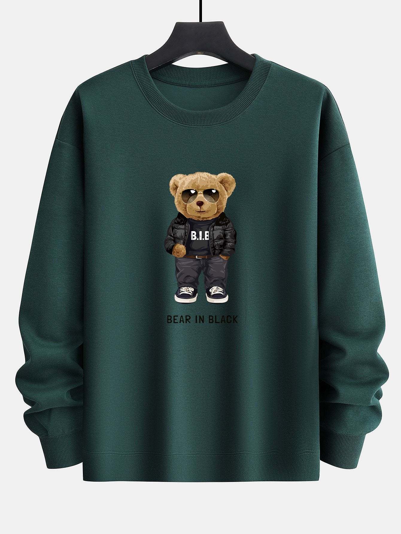 Bear In Black Print Relax Fit Sweatshirt-Mitchell Shoes