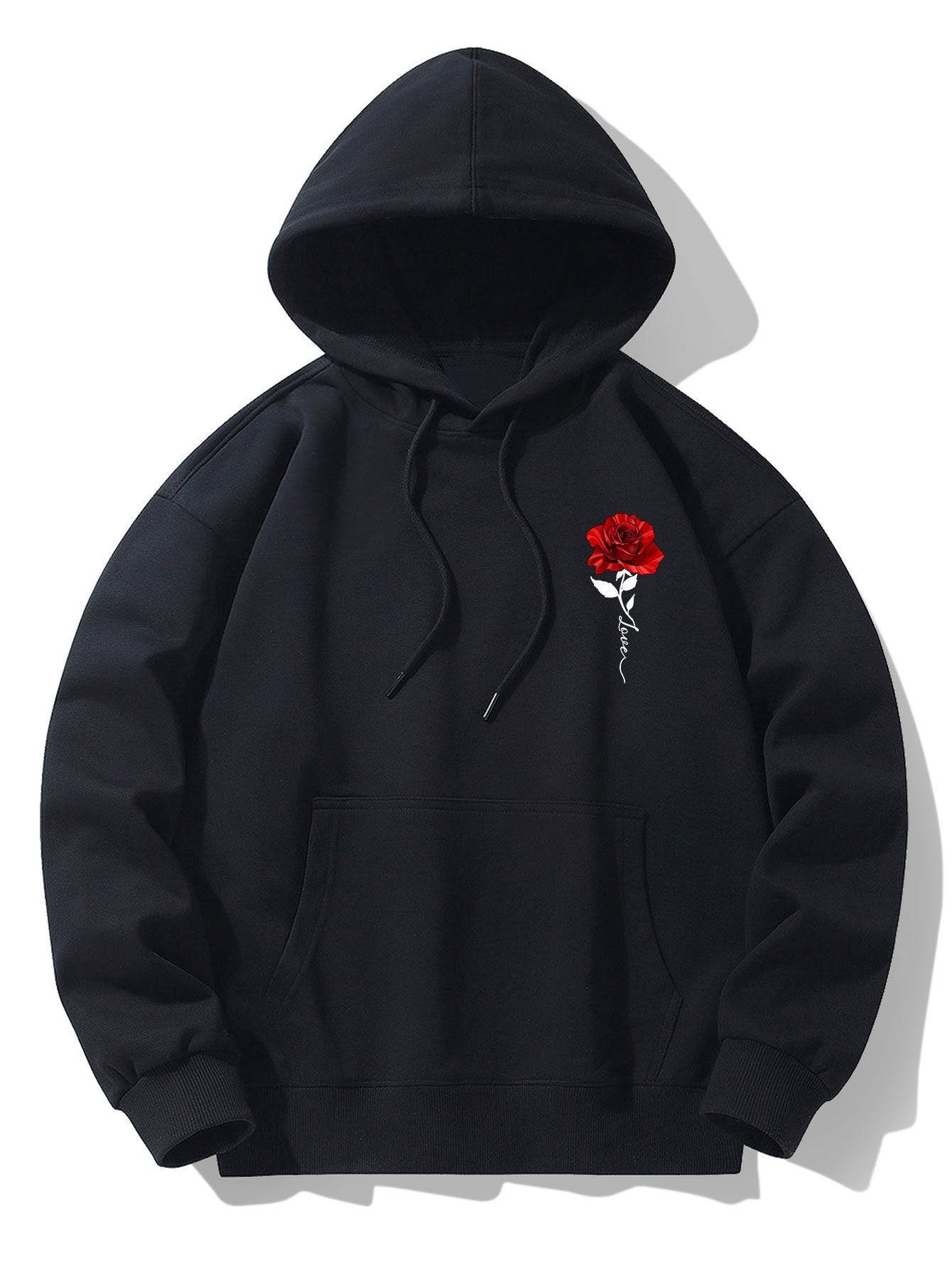 Rose Print Cotton Blend Hoodie-Mitchell Shoes