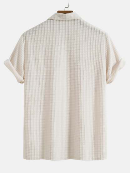 Waffle Jacquard Terry Polo Shirt-Mitchell Shoes