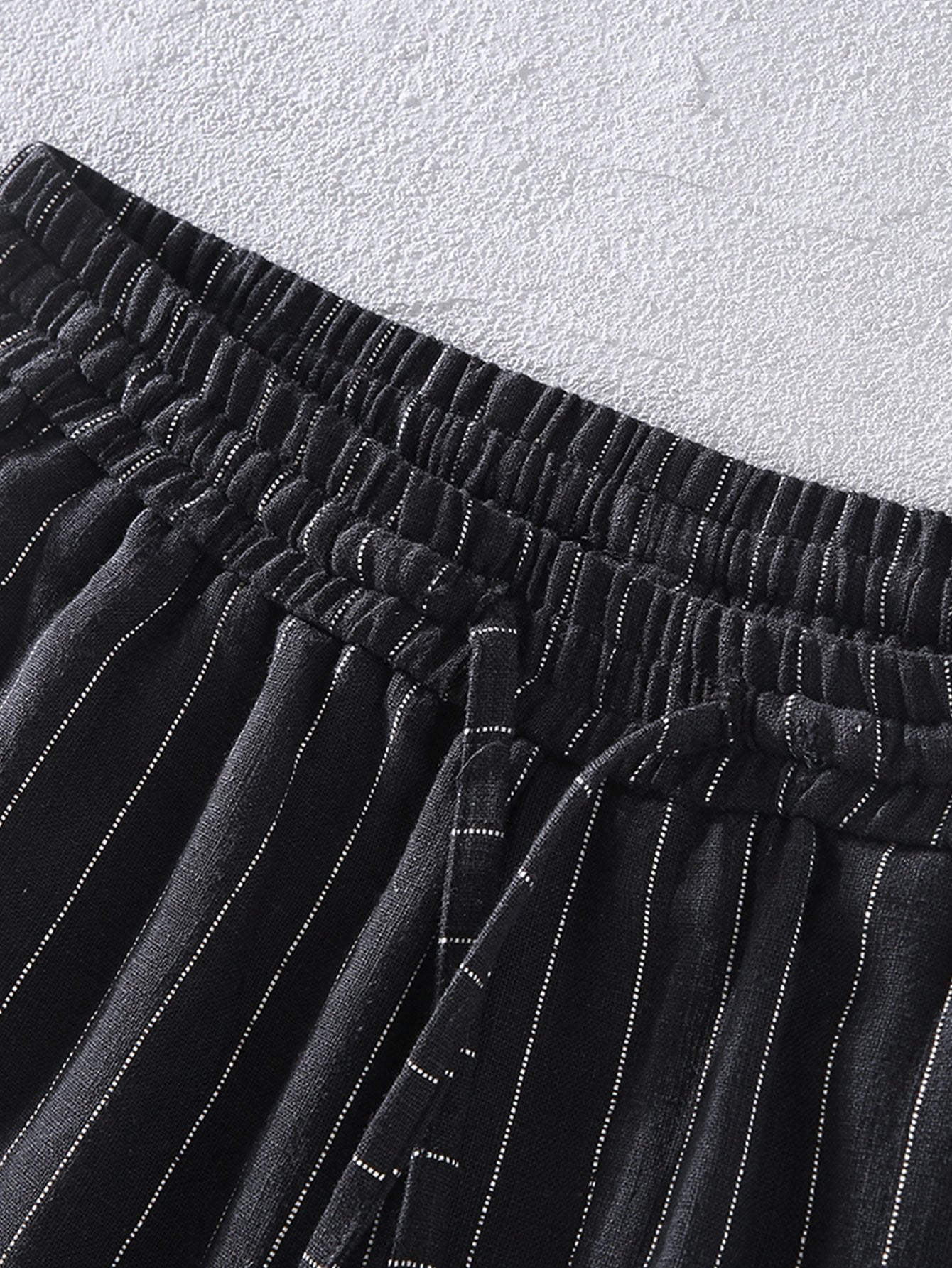 Linen Cotton Blend  Striped Shorts-Mitchell Shoes