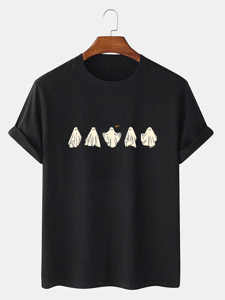 Cute Ghost Print T-Shirt-Mitchell Shoes