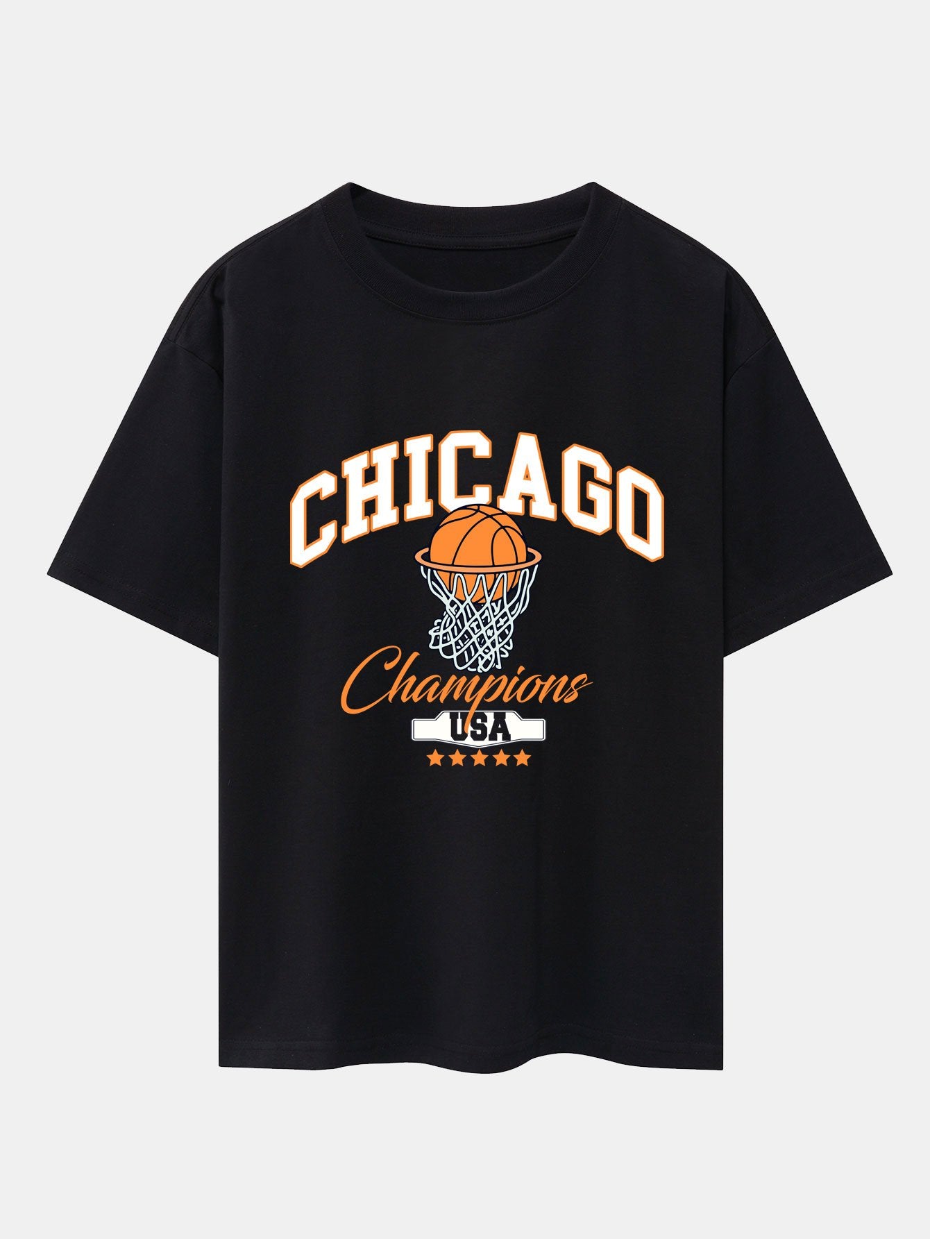 Chicago Basketball Print Oversize T-Shirt-Mitchell Shoes