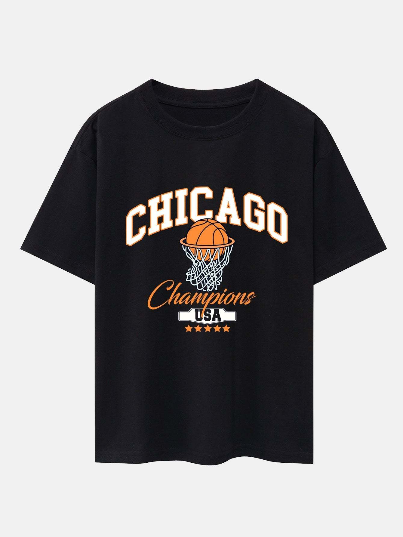 Chicago Basketball Print Oversize T-Shirt-Mitchell Shoes