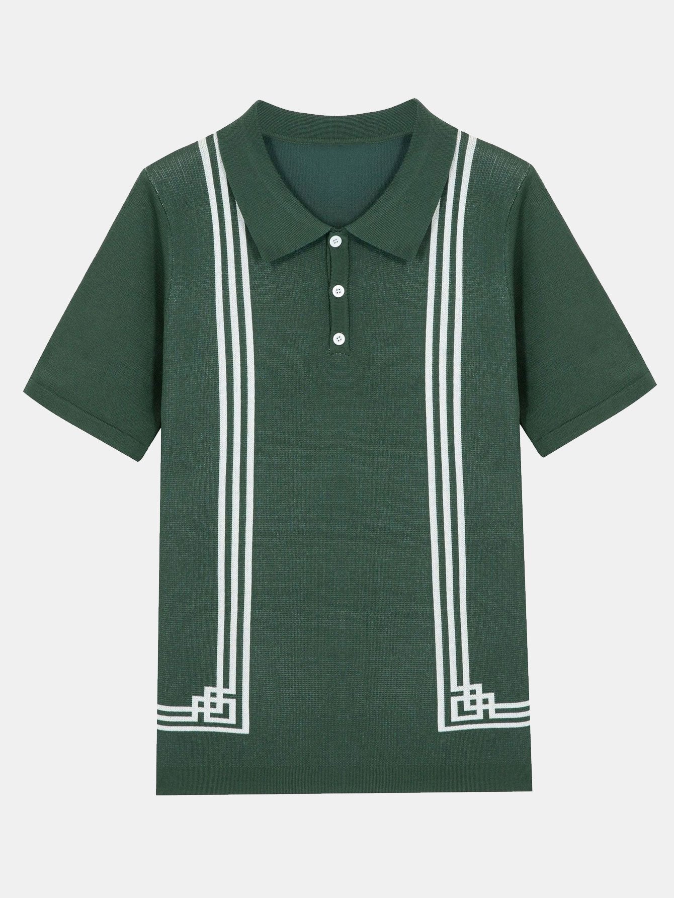 Striped Frame Short Sleeve Sweater Polo-Mitchell Shoes
