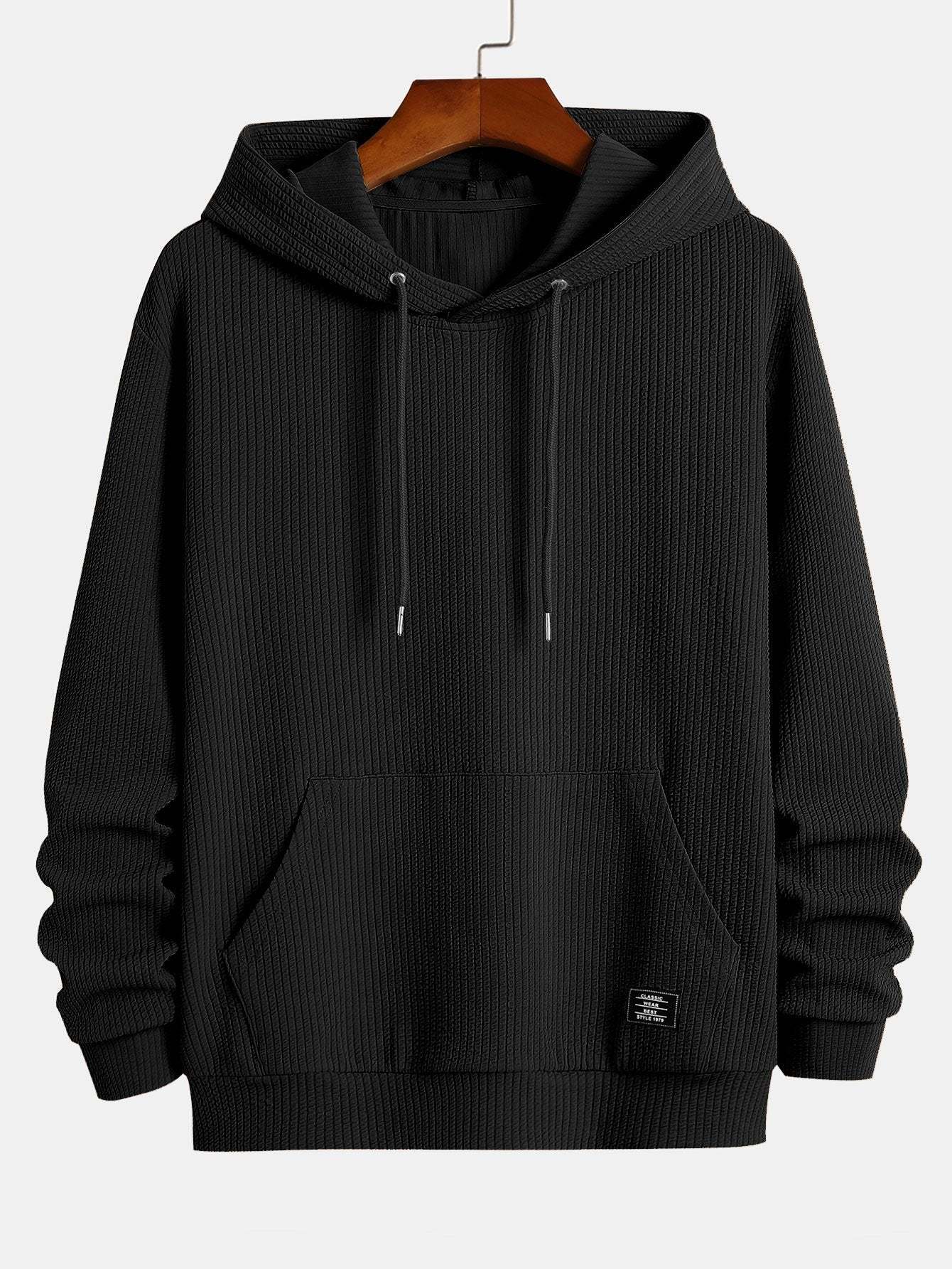 Basic Ribbed Hoodie-Mitchell Shoes