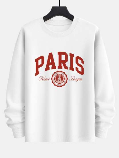 Paris Varsity Print Relax Fit Sweatshirt-Mitchell Shoes