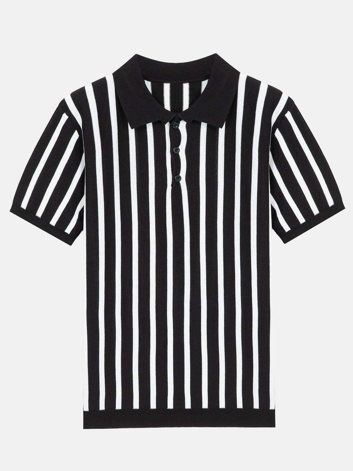 Striped Short Sleeve Sweater Polo-Mitchell Shoes