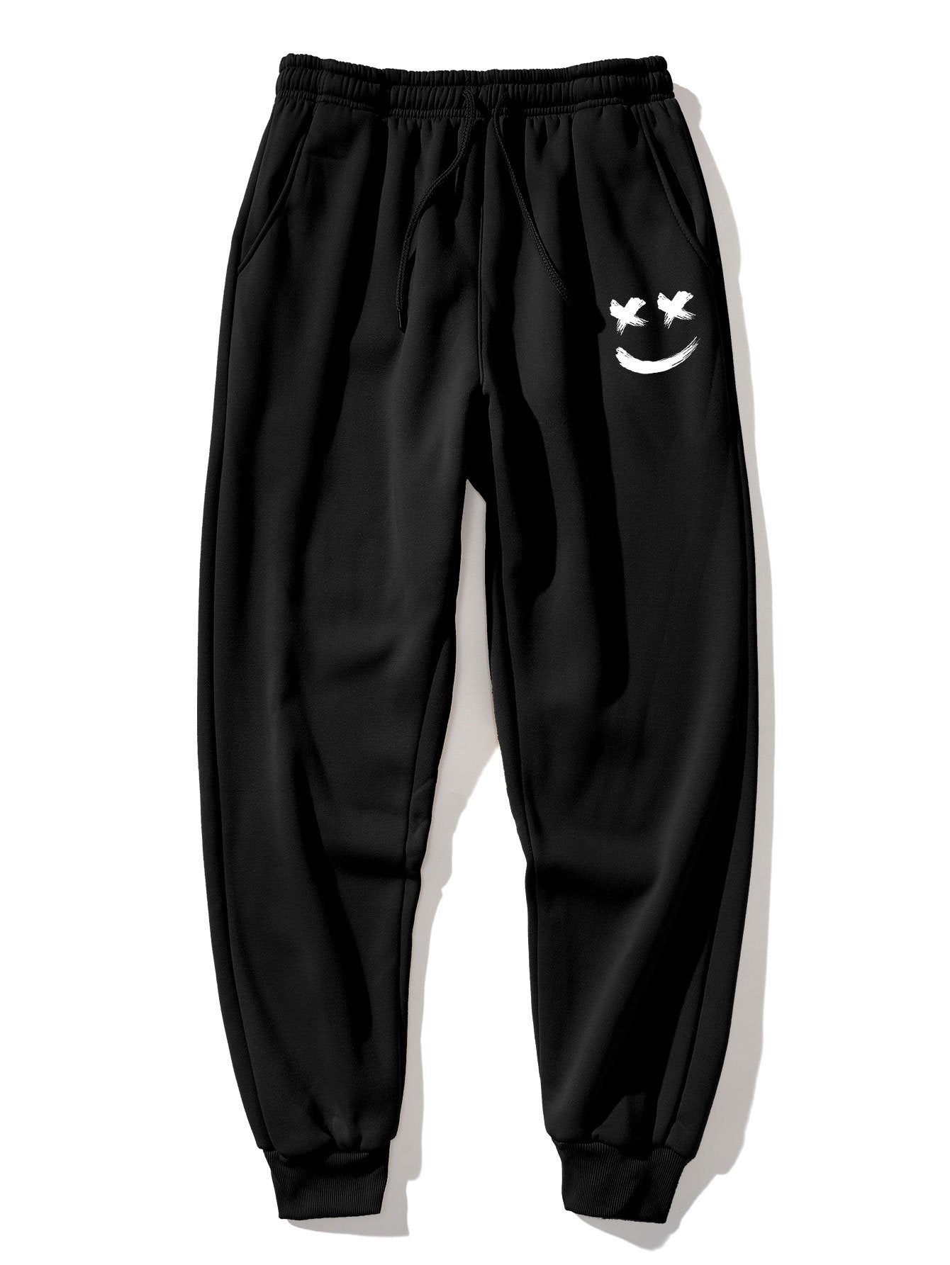 Brushstroke Smiley Print Jogger Pants-Mitchell Shoes