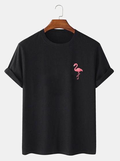 Flamingo Print T-Shirt-Mitchell Shoes