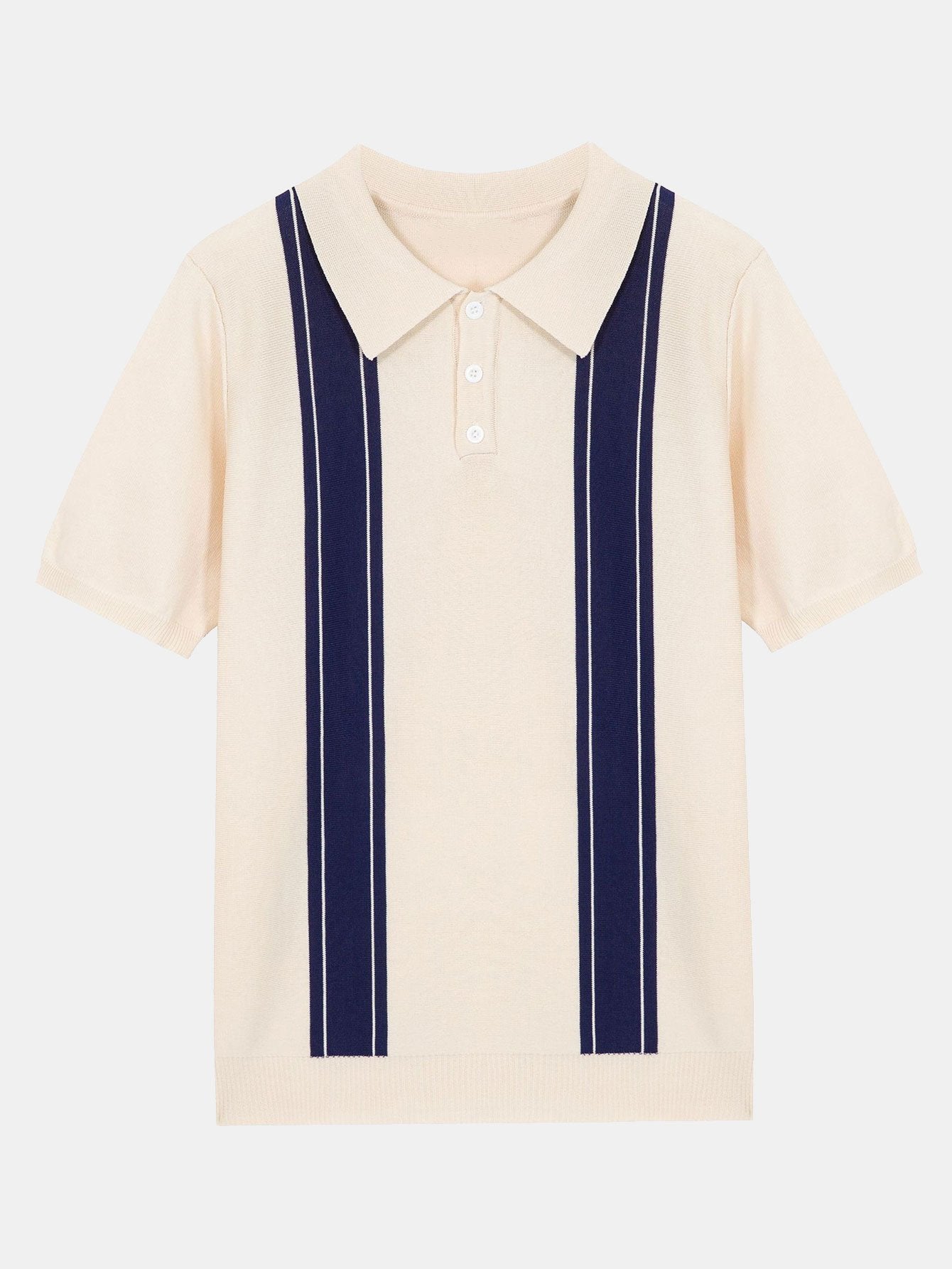 Striped Short Sleeve Sweater Polo-Mitchell Shoes