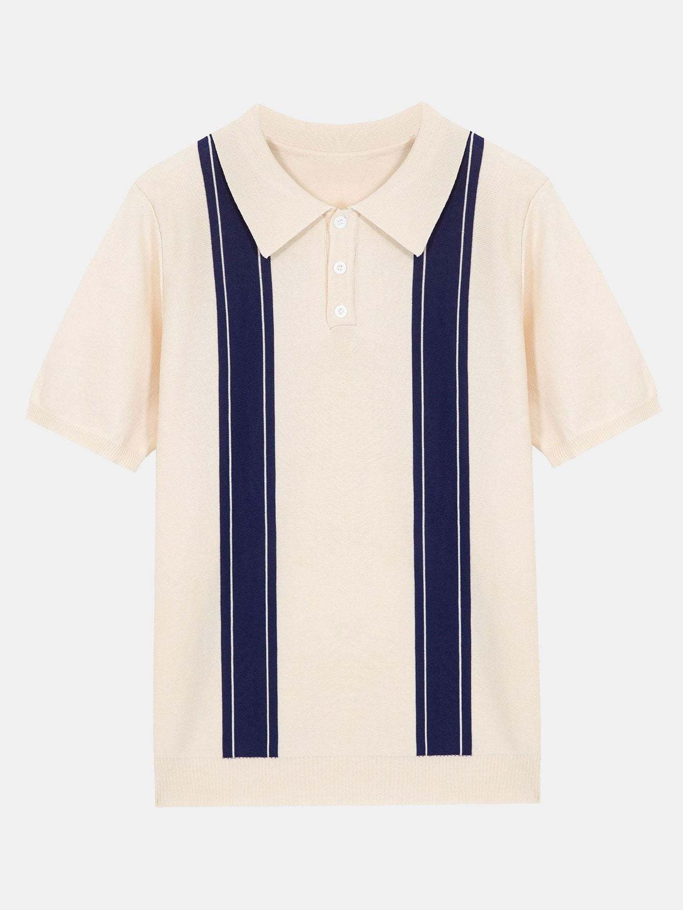 Striped Short Sleeve Sweater Polo-Mitchell Shoes