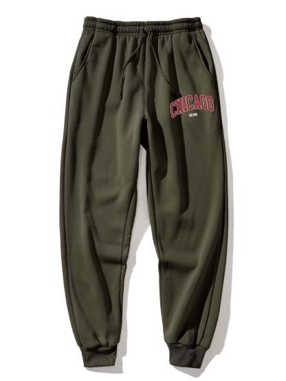 Chicago Letter Print Hoodie & Jogger Pants-Mitchell Shoes