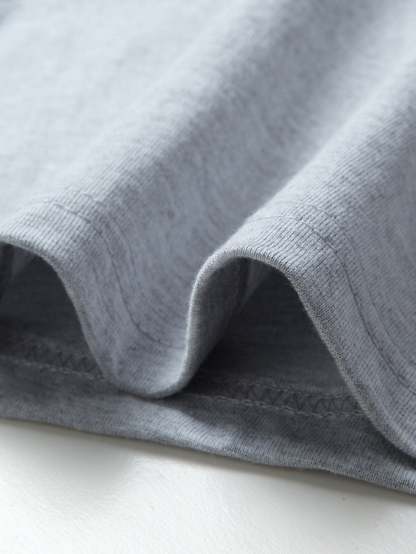 Basic Long Sleeve Cotton T-Shirt-Mitchell Shoes