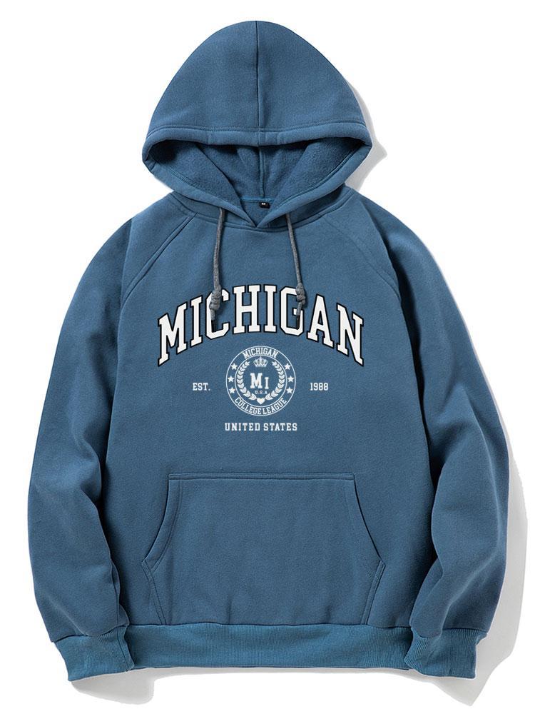 Michigan Varsity Print Hoodie-Mitchell Shoes