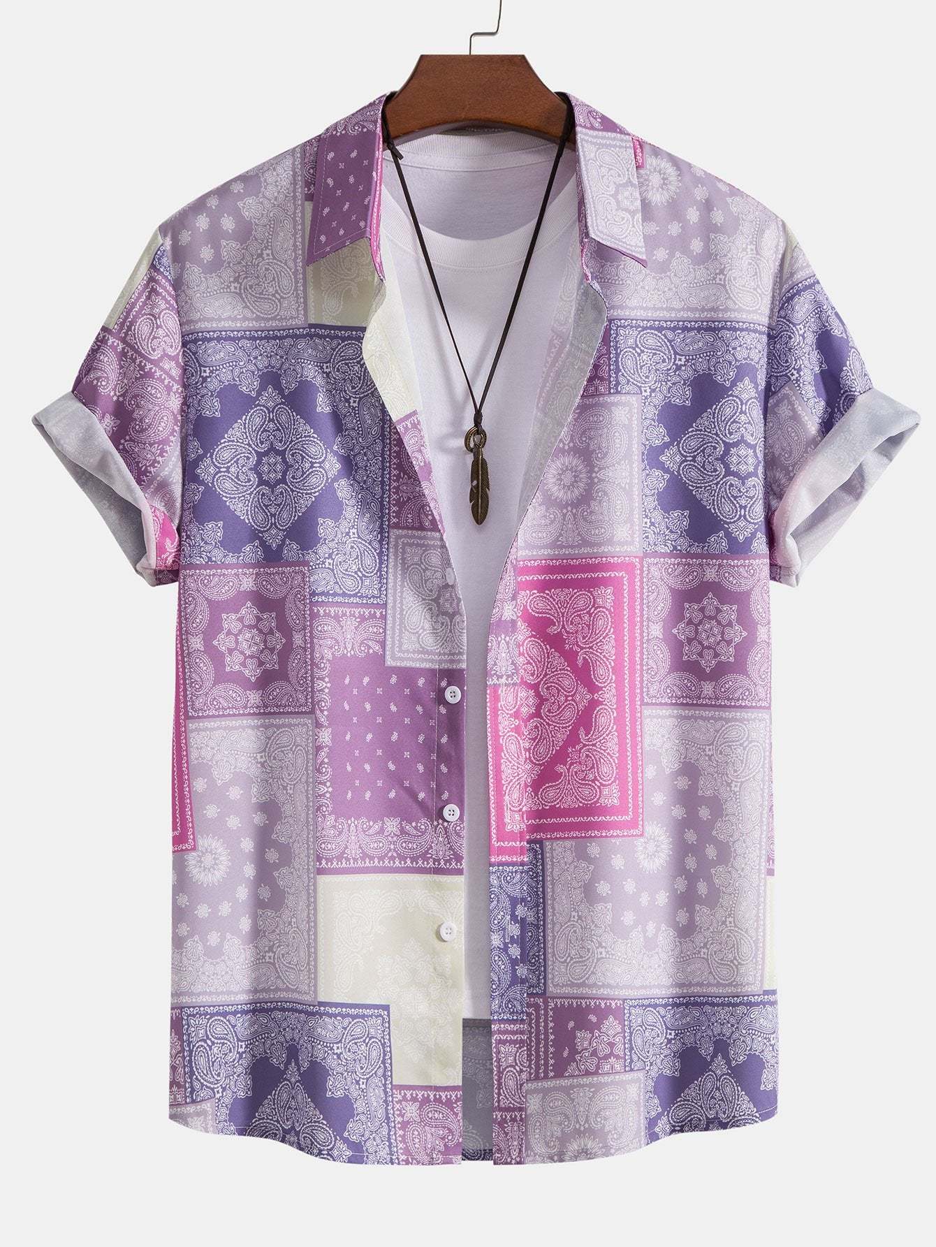 Paisley Patchwork Print Shirt-Mitchell Shoes