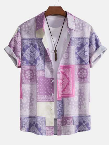 Paisley Patchwork Print Shirt-Mitchell Shoes
