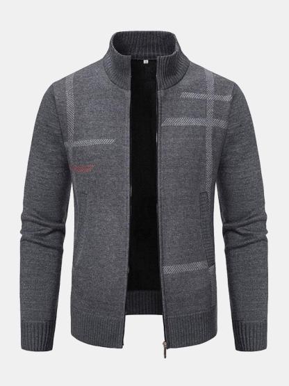 Striped Pattern Zip Sweater-Mitchell Shoes