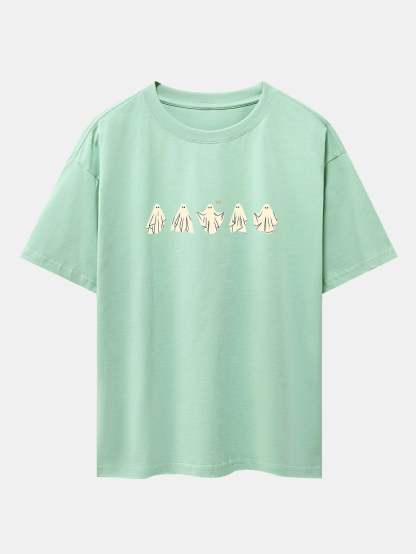 Ghost Print Heavy Weight Drop Shoulder Oversize T-Shirt-Mitchell Shoes