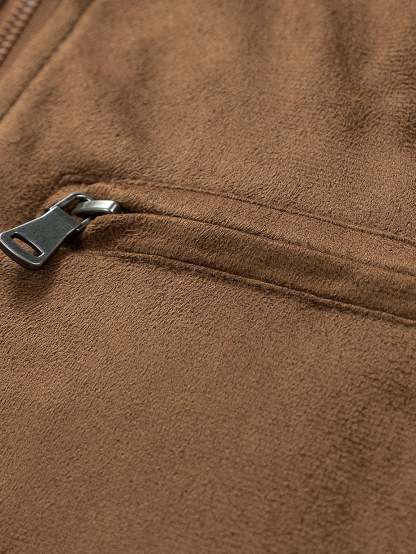 Suede Bomber Jacket With Quilted Liner-Mitchell Shoes