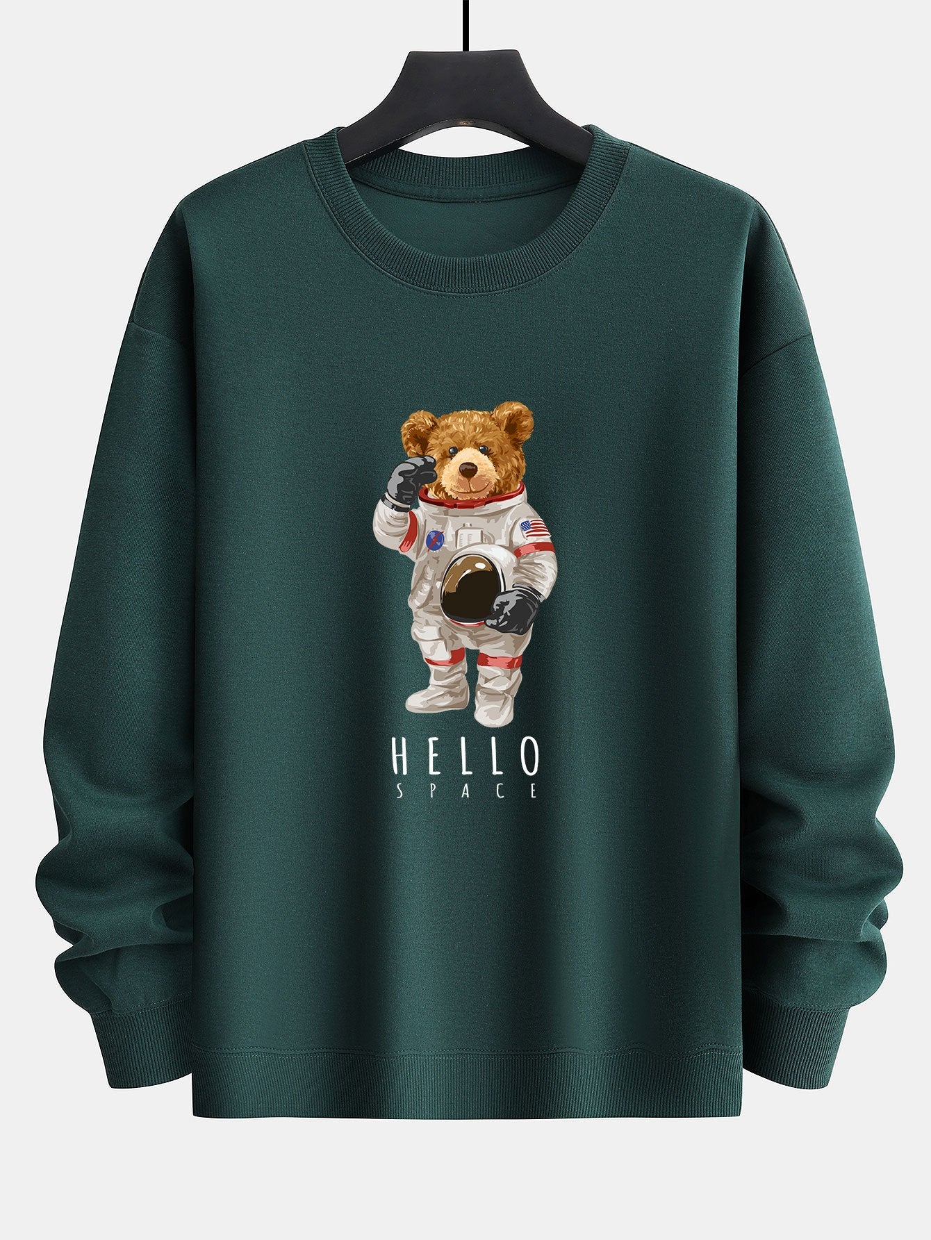 Astronaut Bear Print Relax Fit Sweatshirt-Mitchell Shoes